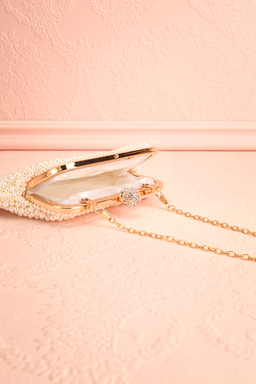 Antiope Pearl Crossbody Clutch inside view | Boudoir 1861