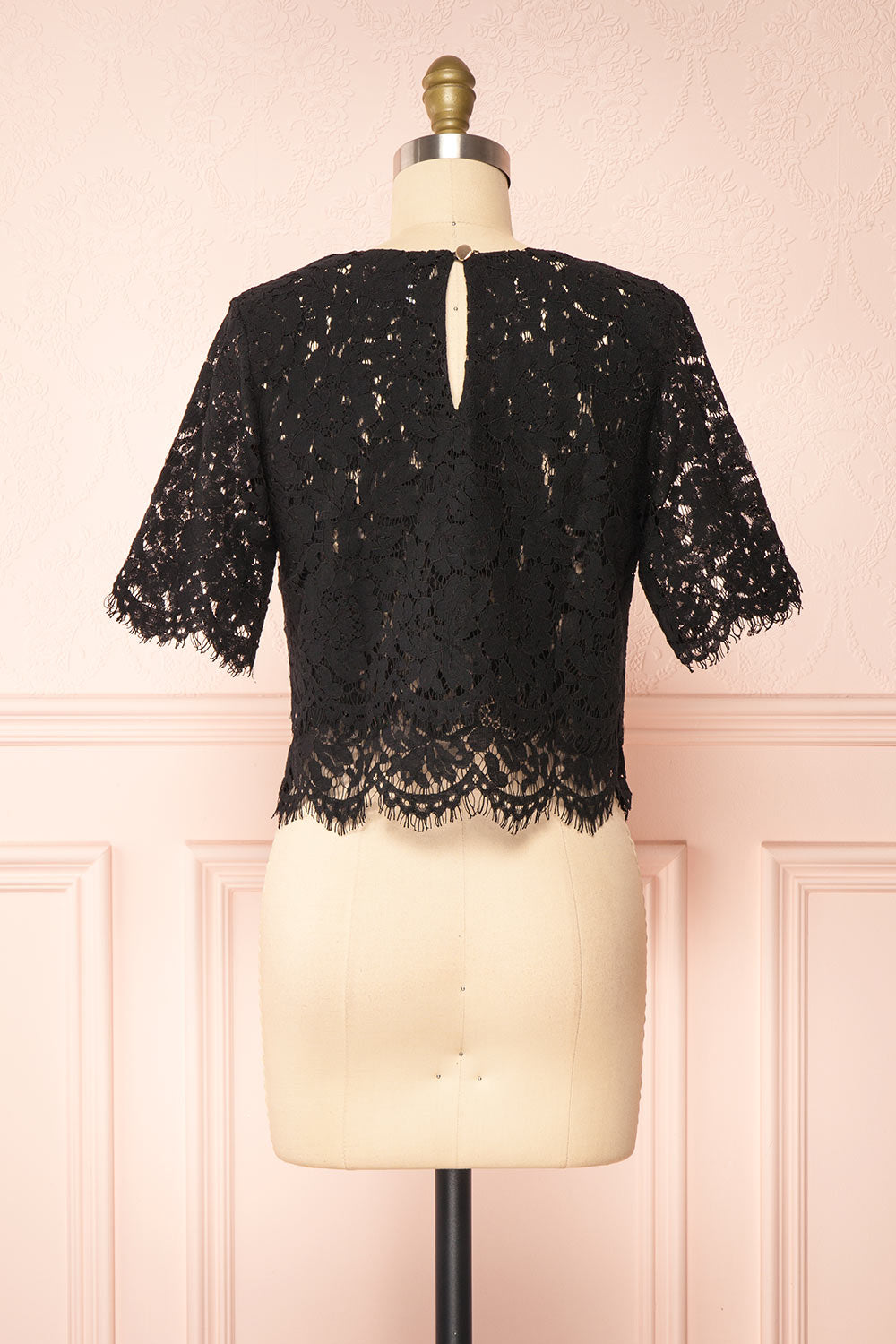 Paora black Lace Scalloped Top | Boudoir 1861 back view 