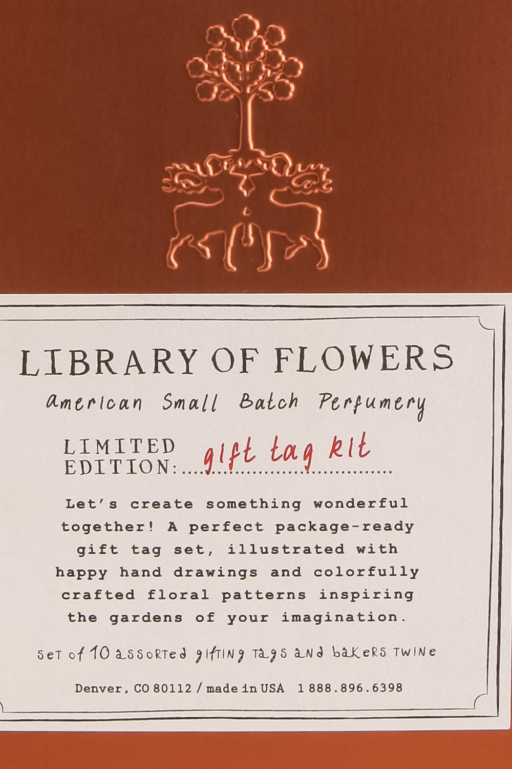 Library of Flowers Gift Tag Kit | Maison garçonne box close-up