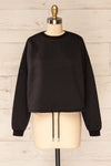 Paris Black Cropped Sweater w/ Drawstring | La petite garçonne front view