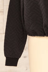 Paris Black Cropped Sweater w/ Drawstring | La petite garçonne sleeve close-up