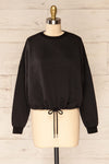 Paris Black Cropped Sweater w/ Drawstring | La petite garçonne bow