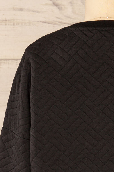 Paris Black Cropped Sweater w/ Drawstring | La petite garçonne back close-up