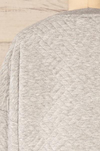 Paris Grey Cropped Sweater w/ Drawstring | La petite garçonne back close-up