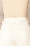 Park Ivory High-Waisted Denim Shorts | La petite garçonne back close-up