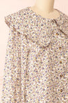 Parnita Floral Button-Up Top w/ Peter Pan Collar | Boutique 1861 side close-up