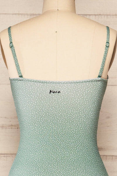 Parnu Sage One-Piece Polka Dot Swimsuit | La petite garçonne back close-up