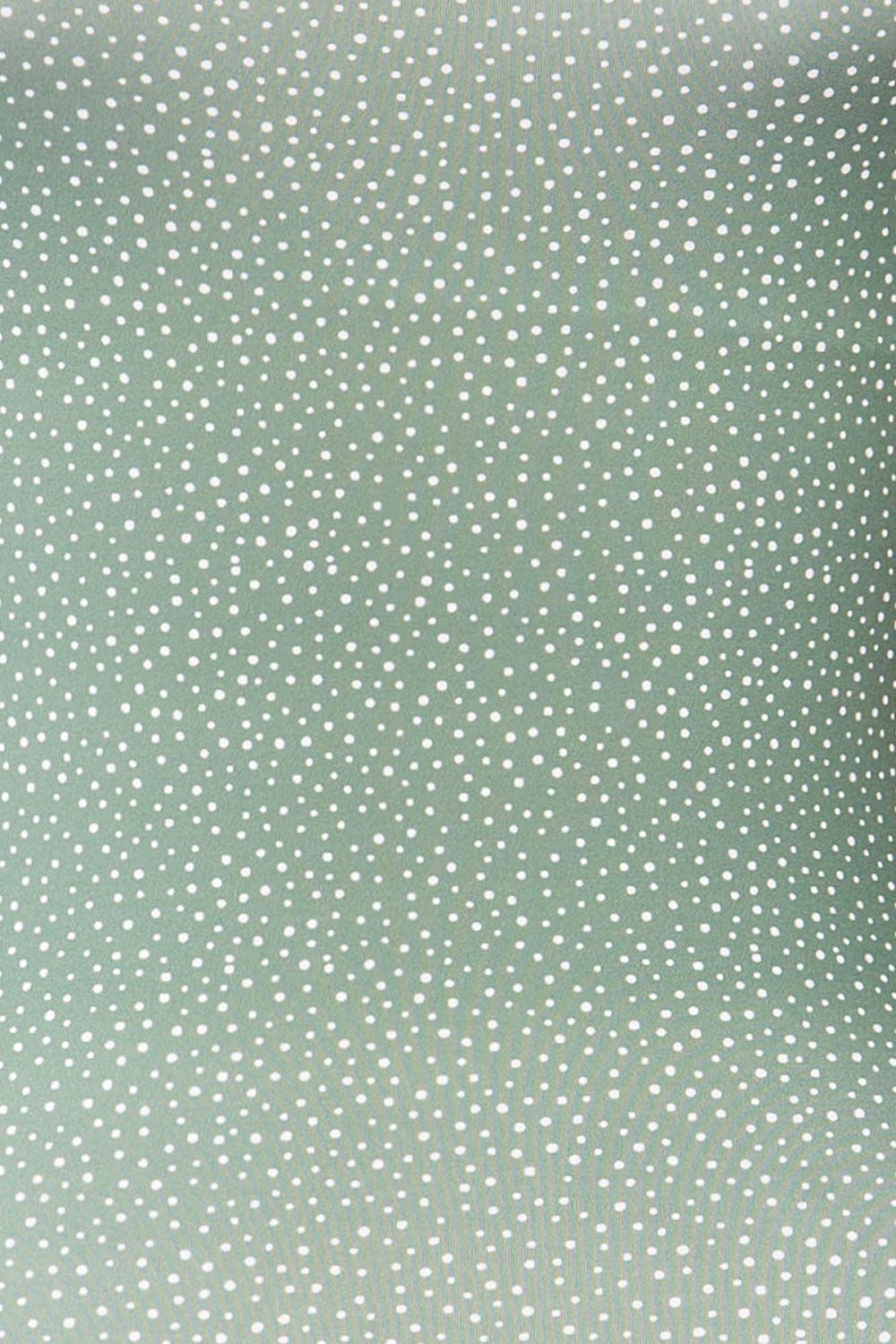 Parnu Sage One-Piece Polka Dot Swimsuit | La petite garçonne fabric 