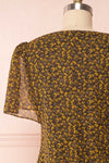 Pascalinne Brown Button-Up Top | Haut à Motif back close up | Boutique 1861