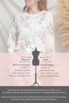 Paszkow White Floral Crew Neck Sweater | La petite garçonne model infos