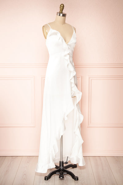 Patricia Ivory Dress w/ Ruffles | Boutique 1861 side view