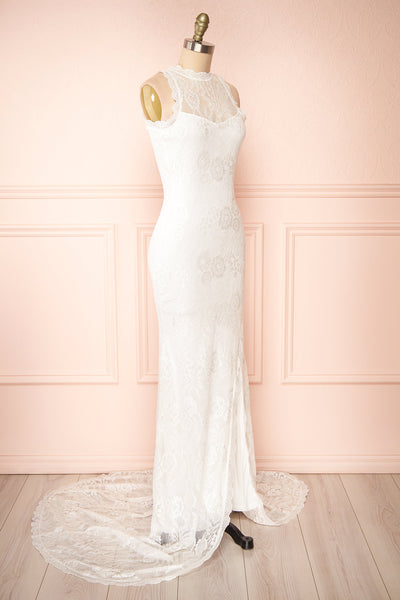 Patsy White Lace Wedding Dress w/ Open-Back | Boudoir 1861 side view