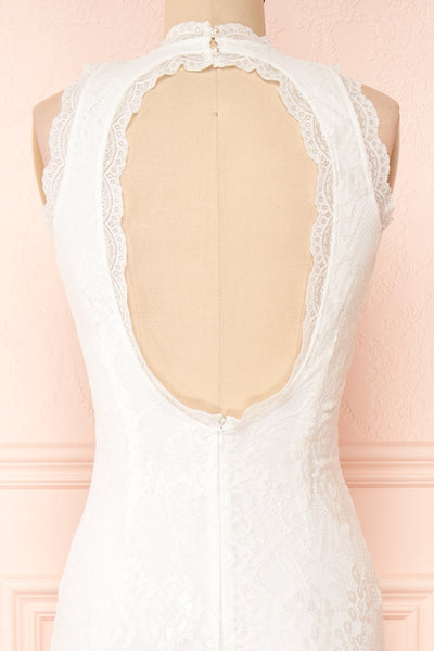 Patsy White Lace Wedding Dress w/ Open-Back | Boudoir 1861 back close-up