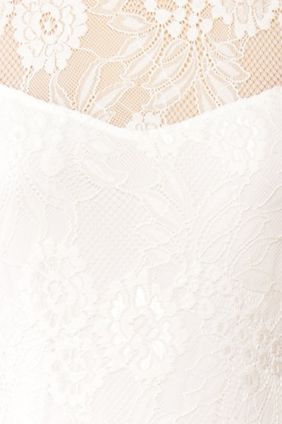 Patsy White Lace Wedding Dress w/ Open-Back | Boudoir 1861 fabric