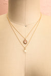Patti Lupone Golden Frame & Pearl Pendant Necklace on mannequin | Boutique 1861