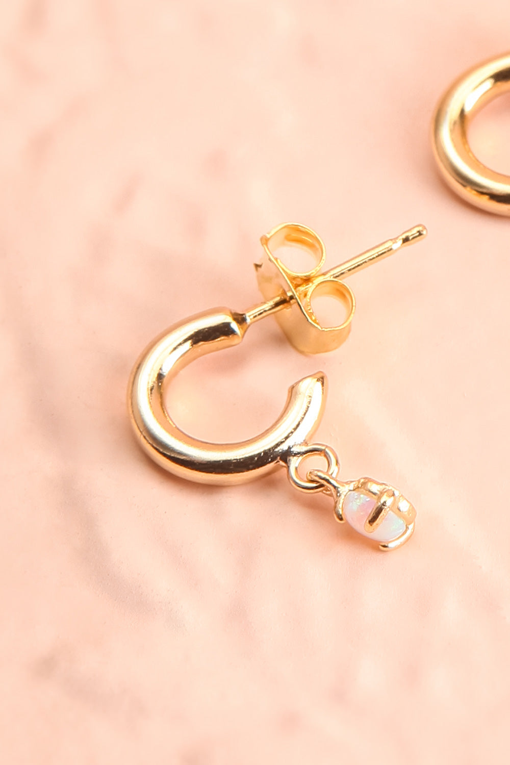 Paulette Nardal Opal Golden Stud Earrings | Boutique 1861 close-up