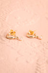 Paulette Nardal Opal Golden Stud Earrings | Boutique 1861 fla view