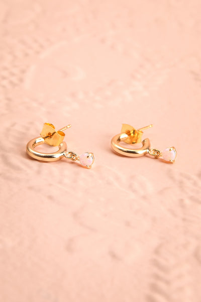 Paulette Nardal Opal Golden Stud Earrings | Boutique 1861 fla view