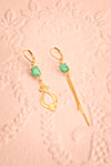 Paulettine Jade Golden & Green Pendant Earrings | Boutique 1861