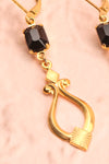 Paulettine Onyx Golden & Black Pendant Earrings close-up | Boutique 1861