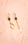 Paulettine Onyx Golden & Black Pendant Earrings | Boutique 1861