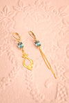 Paulettine Topaz Golden & Blue Pendant Earrings | Boutique 1861