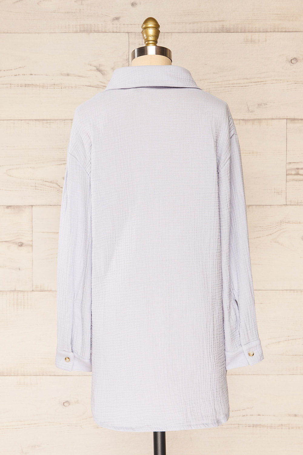 Paulla Blue Oversized Button-Up Shirt | La petite garçonne  back view 