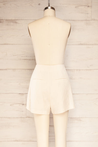 Peer Faux Linen High-Waisted Linen Shorts | La petite garçonne  back