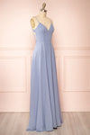 Peggie Blue Chiffon Maxi Dress w/ Back Embroidery | Boudoir 1861 side view