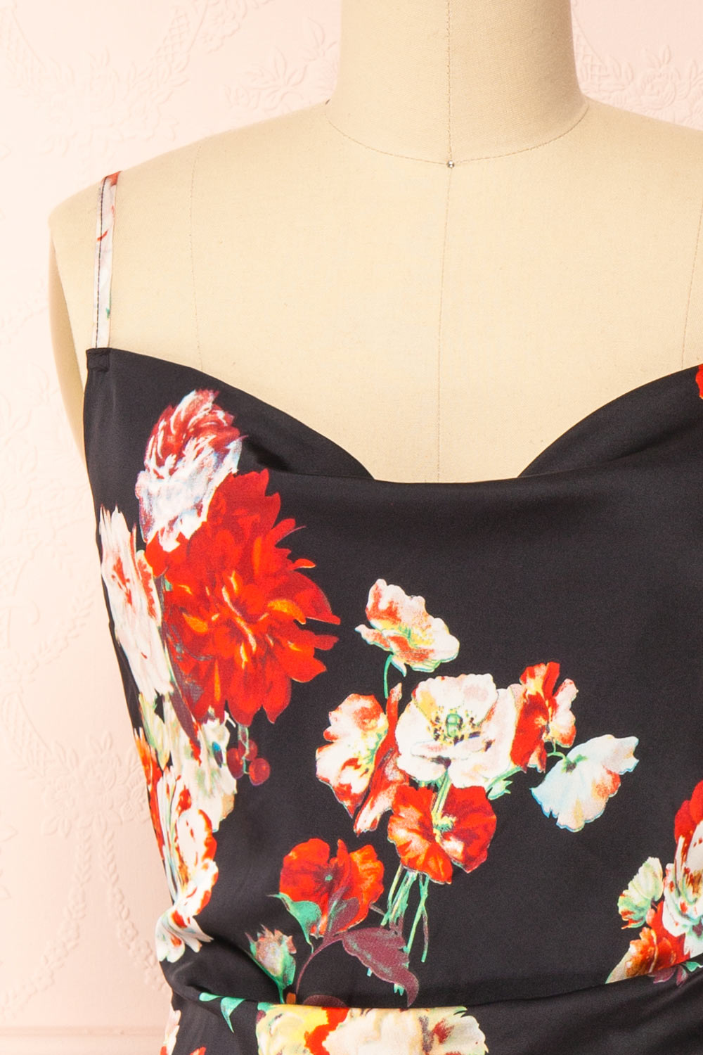 Pehony | Cowl Neck Midi Slip Dress | Boutique 1861 front close-up