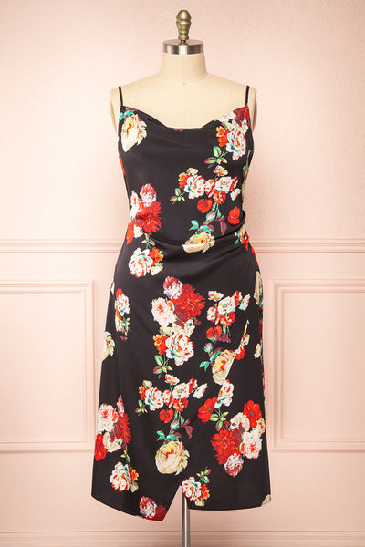 Pehony | Cowl Neck Midi Slip Dress | Boutique 1861 front  plus size