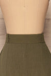 Pelczyce Olive Green Flared Midi Skirt back close up | La petite garçonne