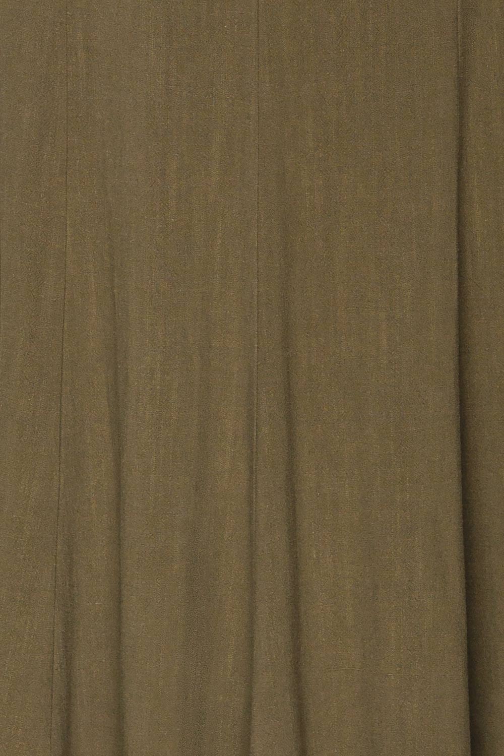 Pelczyce Olive Green Flared Midi Skirt fabric | La petite garçonne