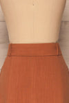 Pelczyce Rust Flared Midi Skirt w/ Belt back close up | La petite garçonne