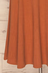 Pelczyce Rust Flared Midi Skirt w/ Belt skirt close up | La petite garçonne
