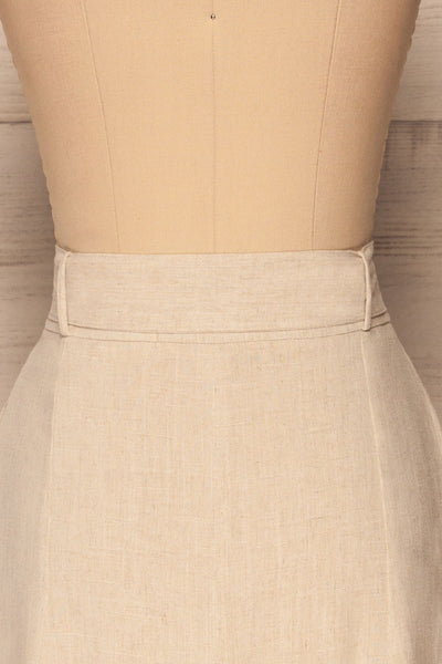 Pelczyce Sand Flared Midi Skirt w/ Belt back close up | La petite garçonne