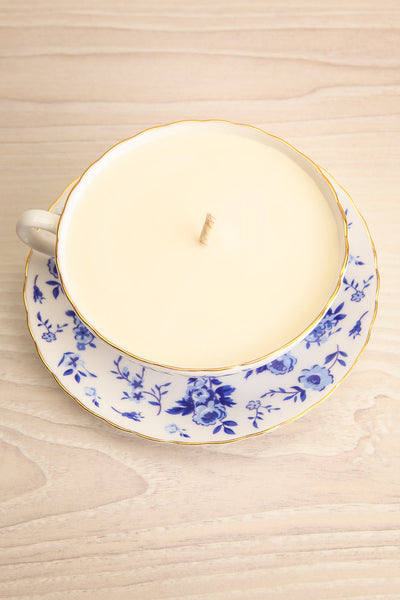 Teacup Candle Peony and Olive Leaf Candle flat view