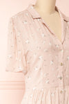 Peppa Pink Floral Midi Shirtdress w/ Pockets | Boutique 1861 side close-up