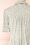 Peppa Sage Floral Midi Shirtdress w/ Pockets | Boutique 1861 back close-up