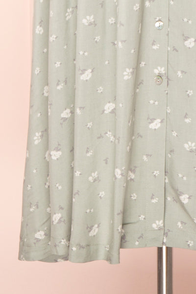 Peppa Sage Floral Midi Shirtdress w/ Pockets | Boutique 1861 bottom