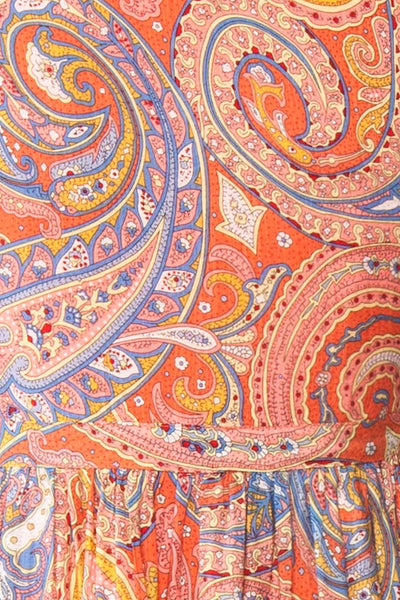 Percie Paisley Midi Dress w/ Short Sleeves | Boutique 1861 fabric