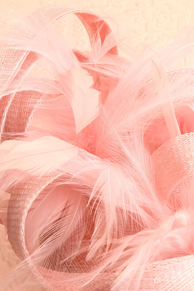 Perdita Pink Fascinator w/ Feathers | Boutique 1861 flat close-up