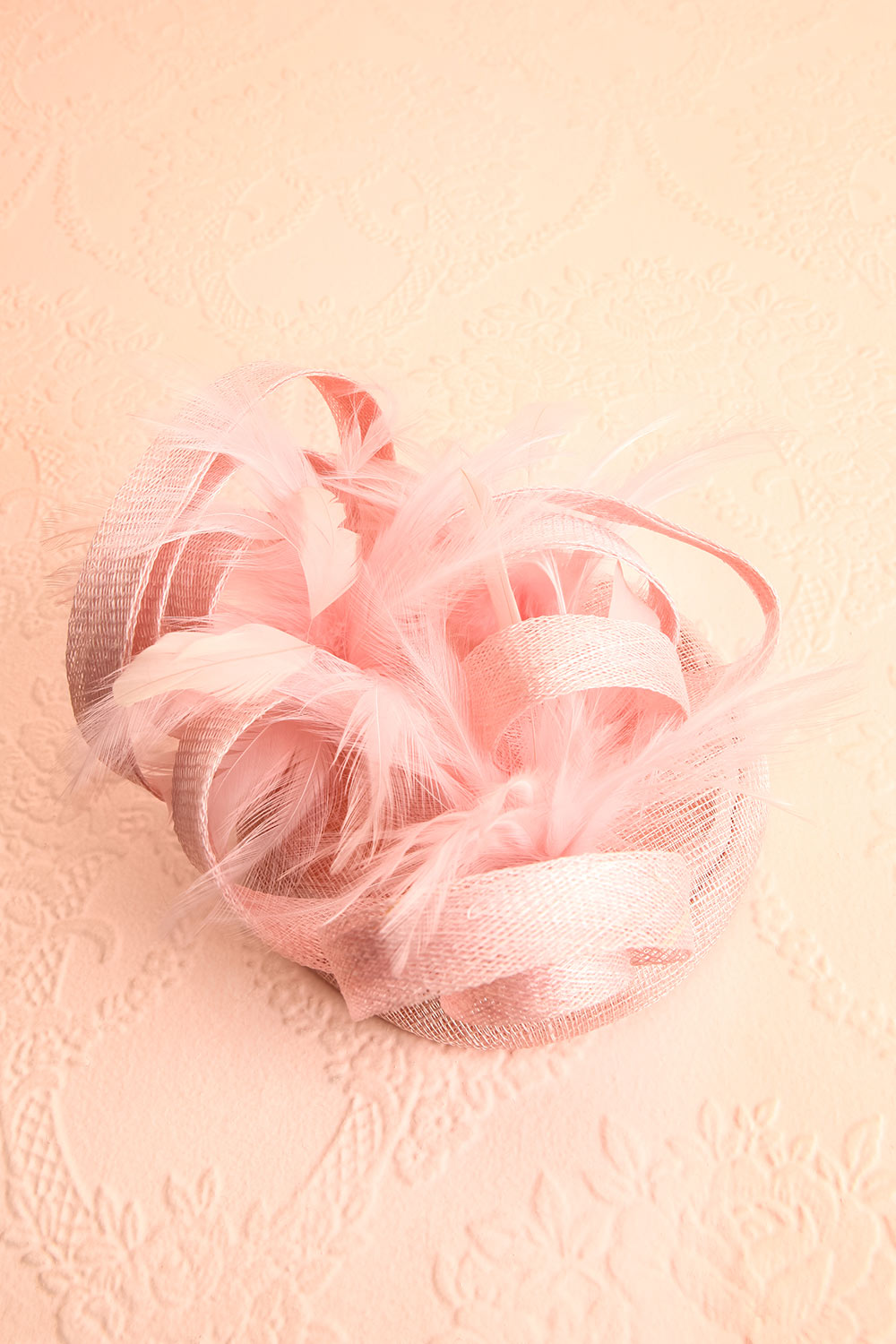 Perdita Pink Fascinator w/ Feathers | Boutique 1861 flat view