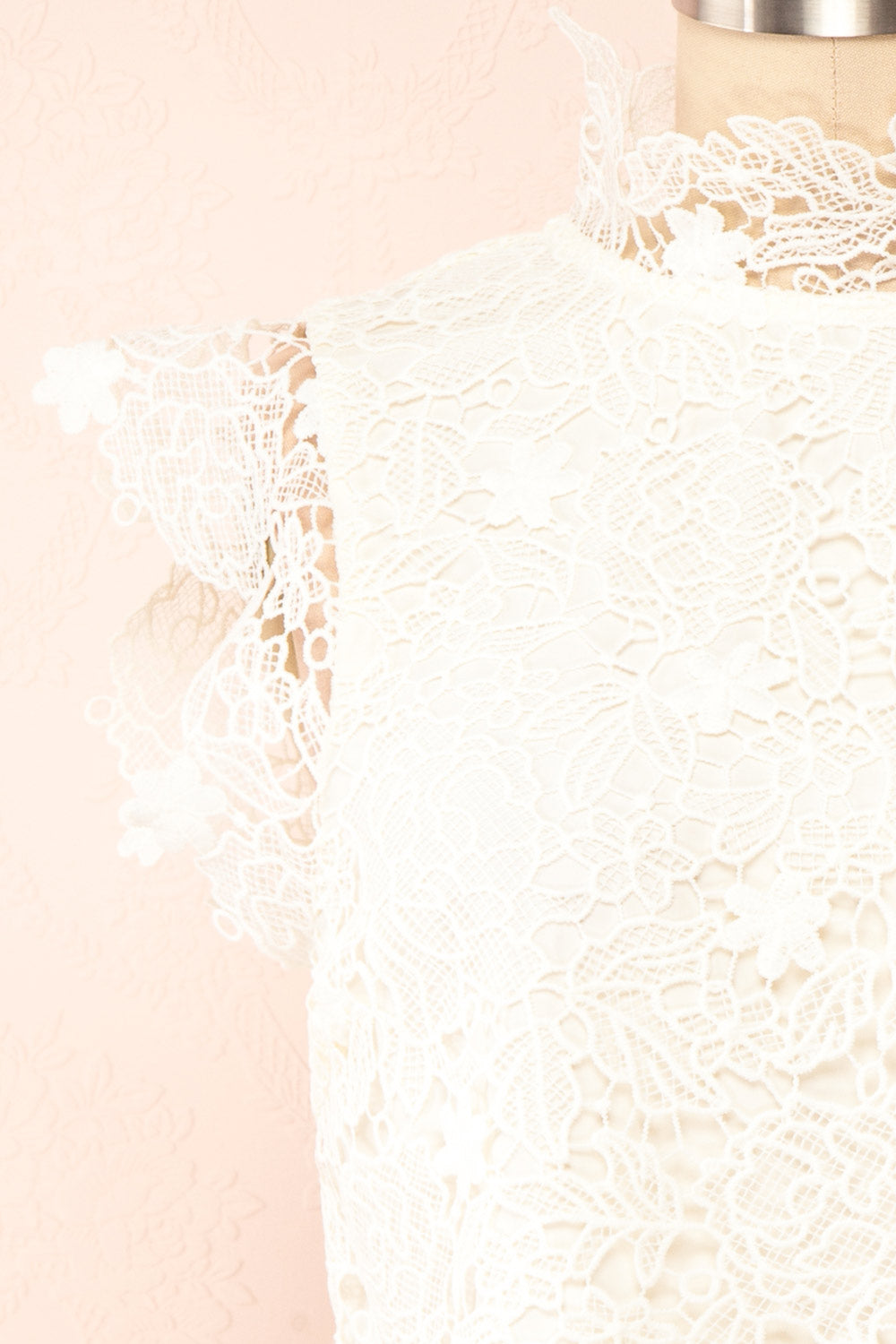 Perdy Ivory Lace Crop Top | Boutique 1861 front close-up