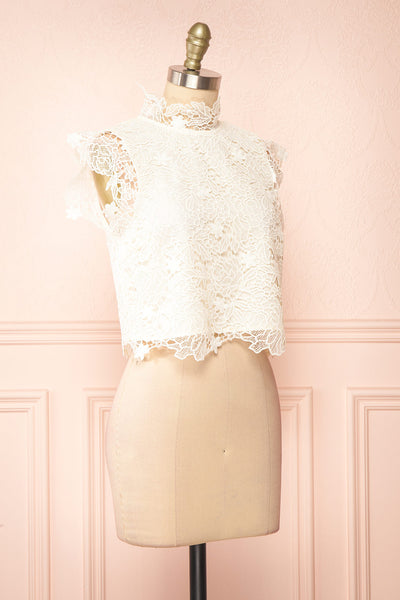 Perdy Ivory Lace Crop Top | Boutique 1861 side view