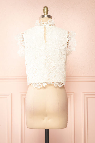 Perdy Ivory Lace Crop Top | Boutique 1861 back view