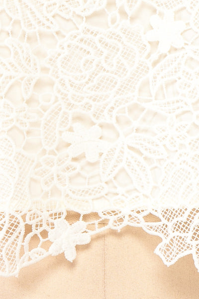Perdy Ivory Lace Crop Top | Boutique 1861 fabric