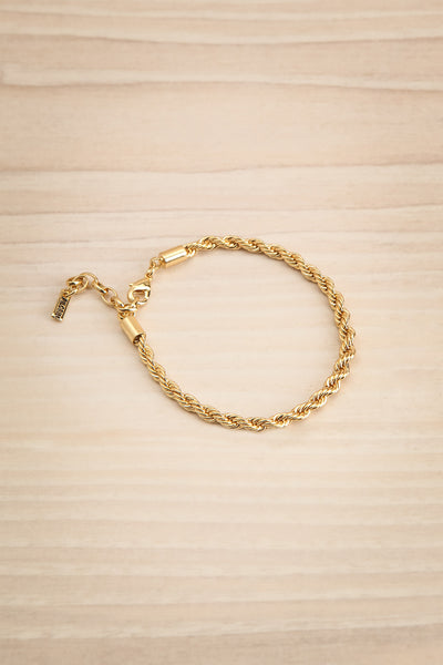 Perishton Gold Twisted Chain Bracelet | La petite garçonne