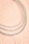 Perseus Three Chain Rhinestone Choker Necklace | Boutique 1861 flat view