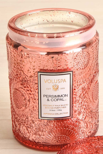 Medium Jar Candle Persimmon & Copal | La petite garçonne open close-up